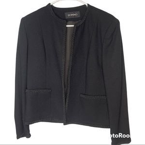 Vintage Domino Black Wool Blazer Jacket Coat